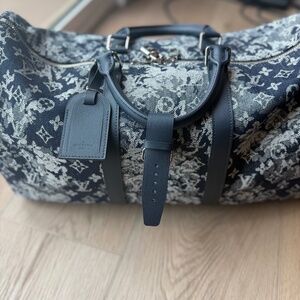 Louis Vuitton Monogram Tapestry Keepall Bandouliere 50